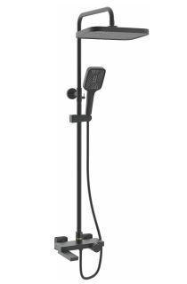 Душевая стойка Rose R1896H с термостатом чёрный матовый